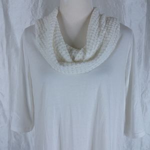 COVETED Clothing Womens Size Large Cowl Neck White